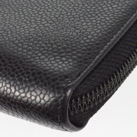 Chanel Black Calfskin Zip Around Long Wallet - Picture 3 of 9